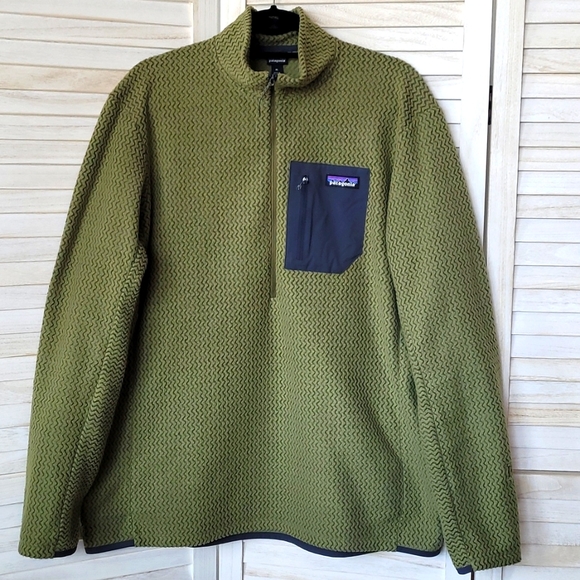 Patagonia Other - Patagonia R1 Air Zip-Neck Men's XL Olive Green Textured Pullover